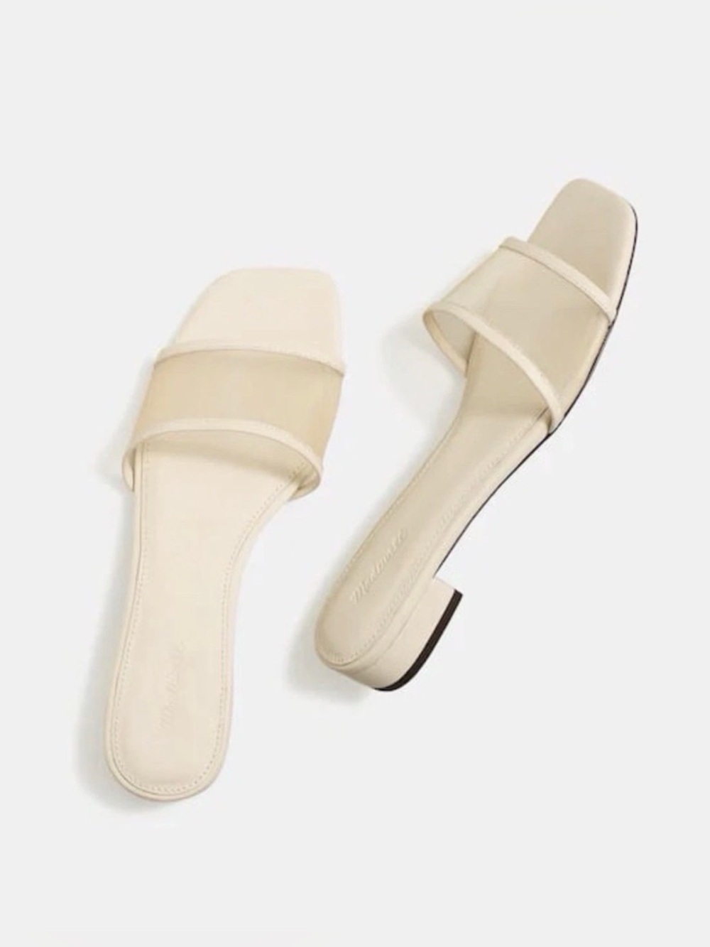 Madewell The Lynda Slide Mesh Sandal in Ecru | Size 10.5